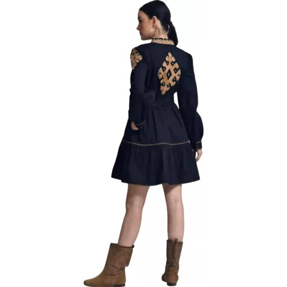 Maelle Mini Dress | Women's XS | Cotton Poplin | A-Line | Full Sleeves | Lined - Picture 4 of 4